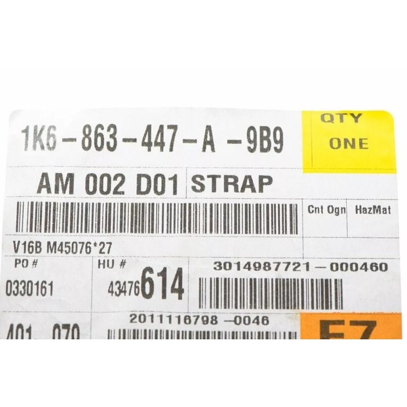 Sangle de Fixation Originale VW Golf V VI pour Cache-Bagages Noir