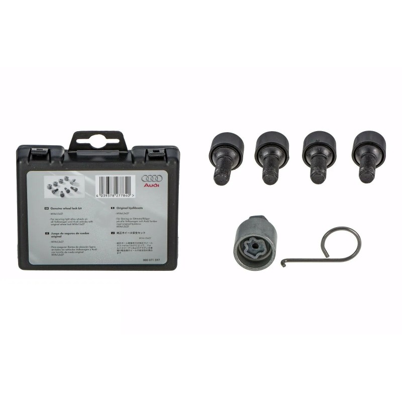 Ensemble de 4 boulons antivol pour roues VW M14 - Serrure de jante 000071597D