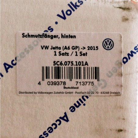 Garde-boue arrière d'origine VW Jetta A6 (5C, Facelift à partir de 2015) 5C6075101A Garde-boue arrière d'origine VW Jetta A6 (5C, Facelift à partir de 2015) 5C6075101A
