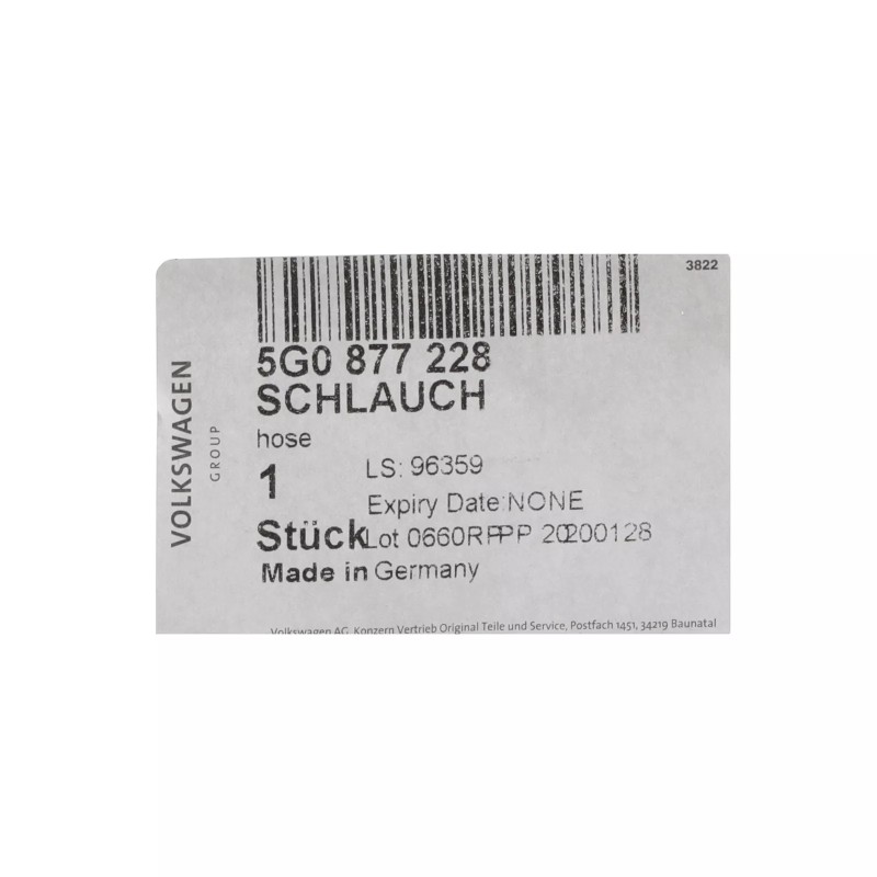 Tuyau de drainage panoramique VW Seat Skoda 2m