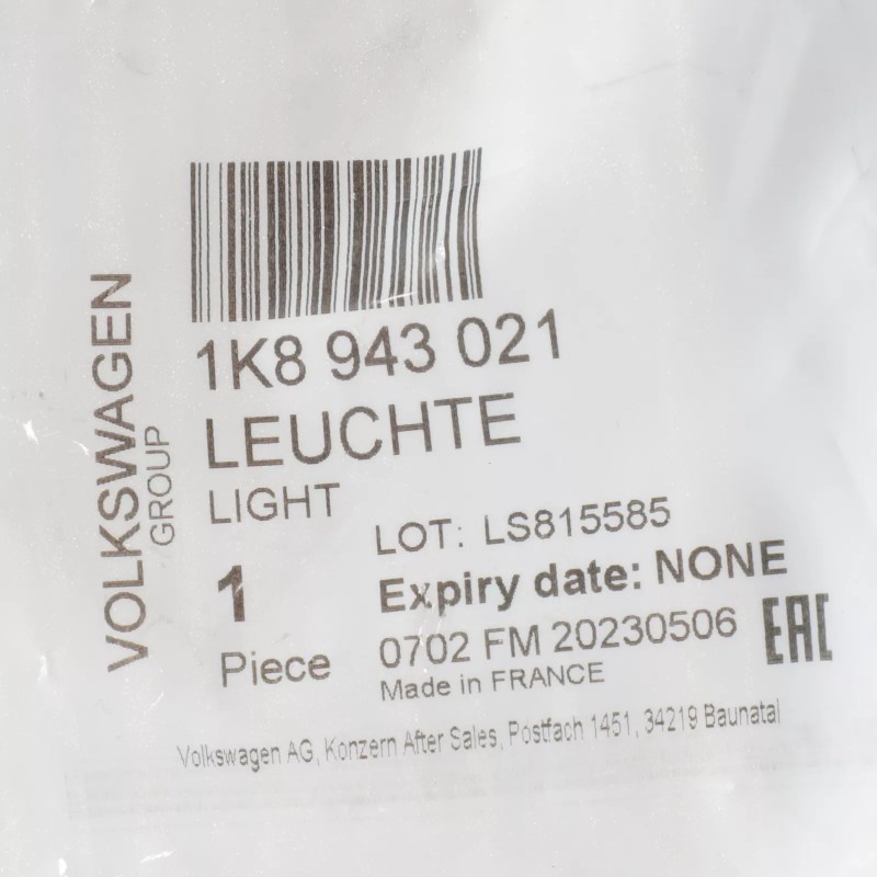 Lumière de Plaque d'Immatriculation Arrière VW Seat