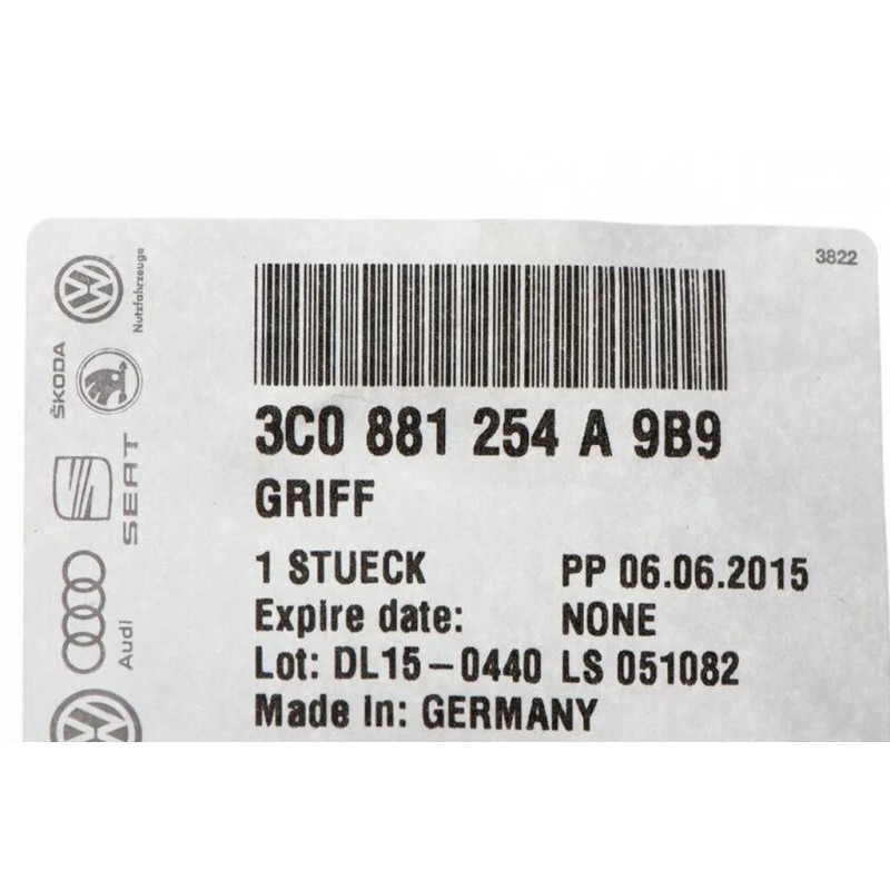 Poignée de réglage longitudinal siège passager droit VW Skoda Seat