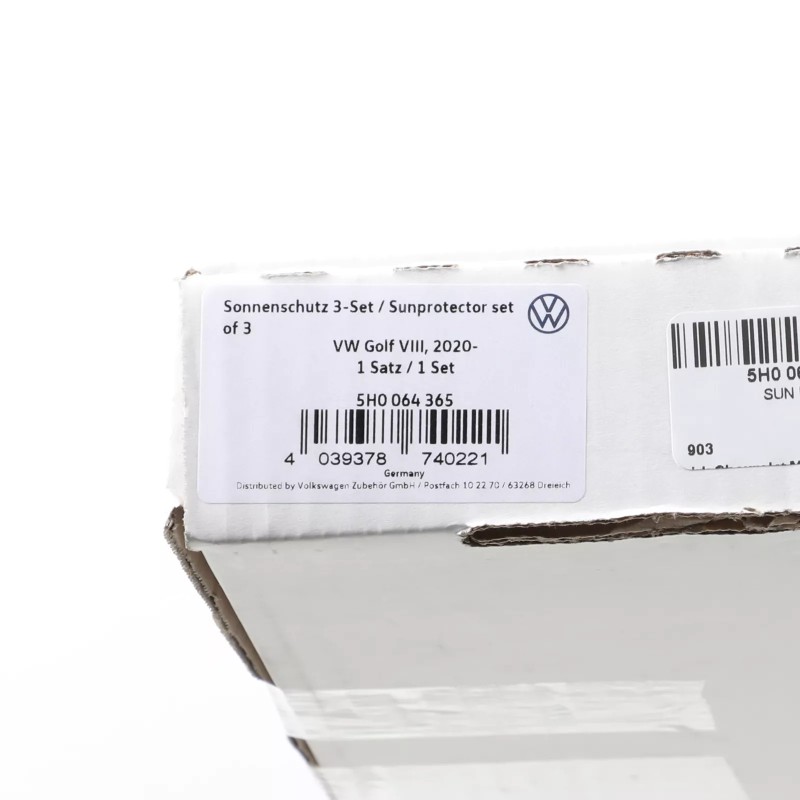 Ensemble complet pare-soleil pour VW Golf 8 (5H) - Lunette arrière et vitres latérales 5H0064365 Ensemble complet pare-soleil pour VW Golf 8 (5H) - Lunette arrière et vitres latérales 5H0064365