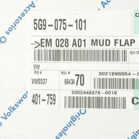 Bavettes arrière noires texturées pour VW Golf 7 Variant 5G9075101