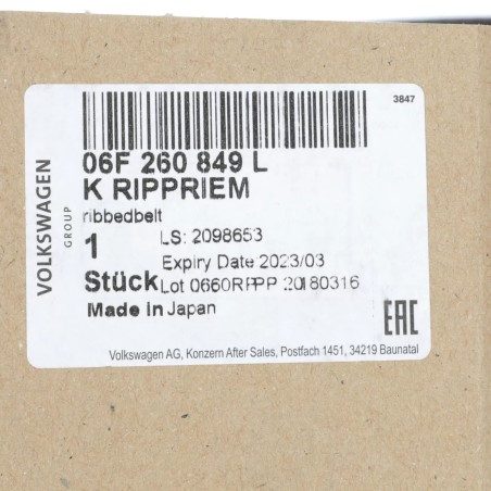 Service de Courroie Plate et Poly-V Original VW Audi Skoda Seat Service de Courroie Plate et Poly-V Original VW Audi Skoda Seat