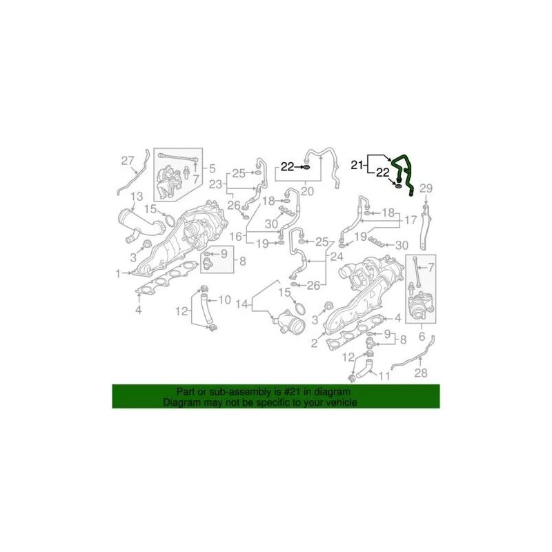 Durite de retour de liquide de refroidissement gauche Audi A8 Quattro RS7 2013-2018 079-145-947-G