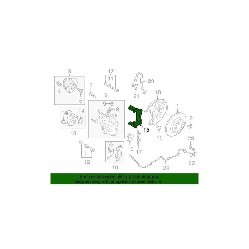 Support d'étrier Audi d'origine 5G0-615-425-SL7