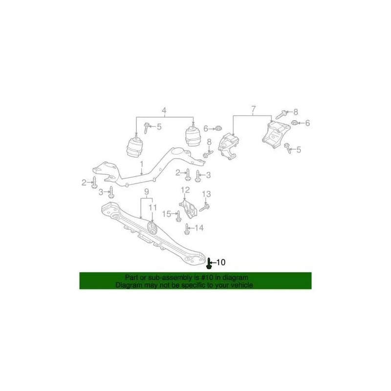 Boulon de fixation de traverse de transmission Audi d'origine N-909-913-02