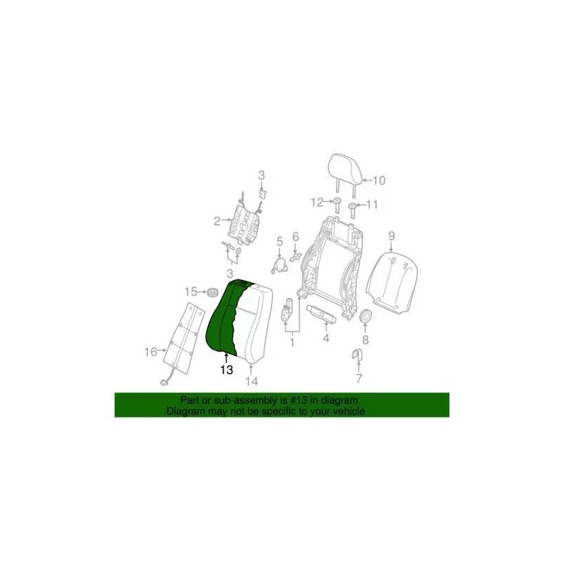 Couvercle de dossier de siège Audi d'origine 8V7-881-805-N-QJH