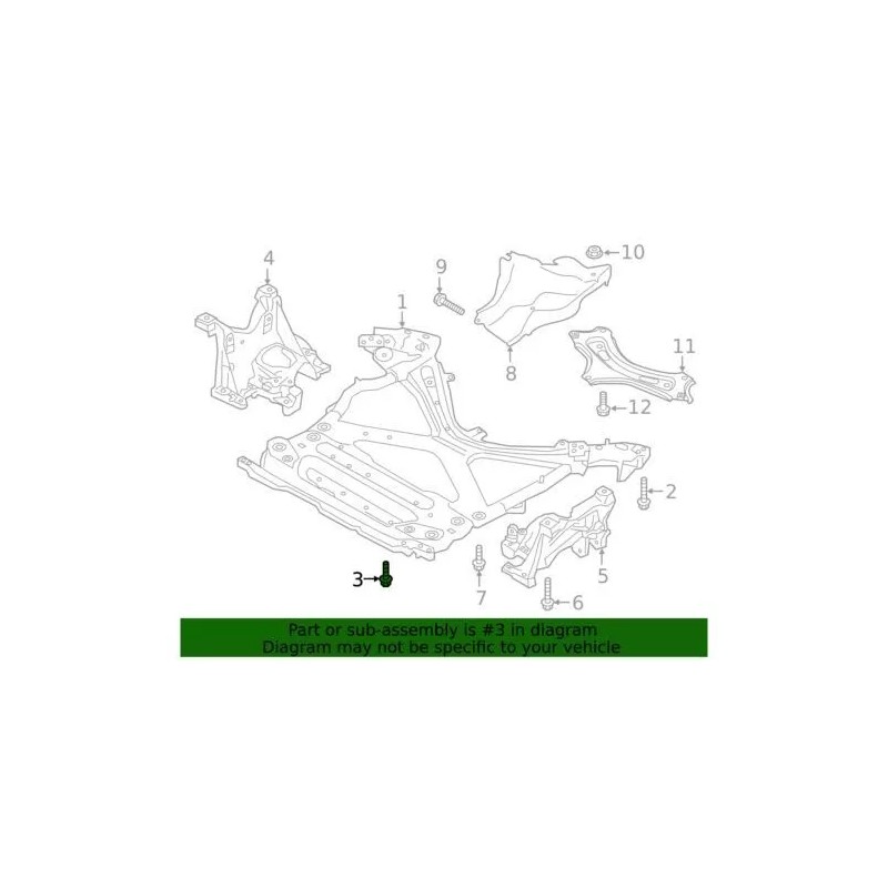 Boulon de support moteur authentique Audi 2018-2022 SQ5 A6 Quattro Prestige N-912-535-01