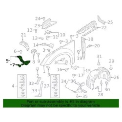 Support de renfort d'aile avant d'origine Audi TT Quattro 2016-2020 Base 8S0-821-131