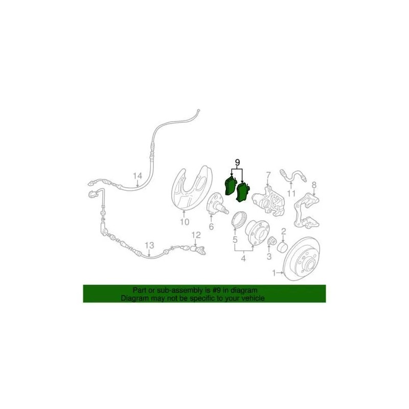 Ensemble de garnitures de frein arrière d'origine Audi TT Base 2003-2005 6C0-698-451-A