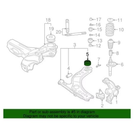 Bras de commande inférieur arrière d'origine Audi 2000 TT Quattro Bushing 1J0-407-181 Bras de commande inférieur arrière d'origine Audi 2000 TT Quattro Bushing 1J0-407-181