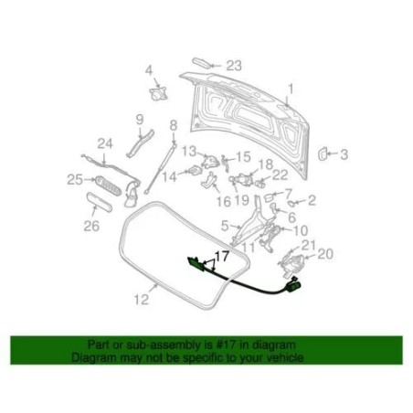Serrure et gâche de coffre Audi A8 Quattro S8 2004-2010 4E0-827-383-D