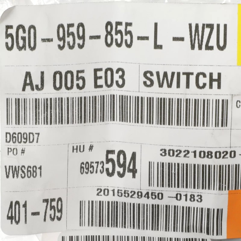 Interrupteur de fenêtre de porte Volkswagen OEM 2016-2021 Golf Tiguan NEUF 5G0-959-855-L-WZU