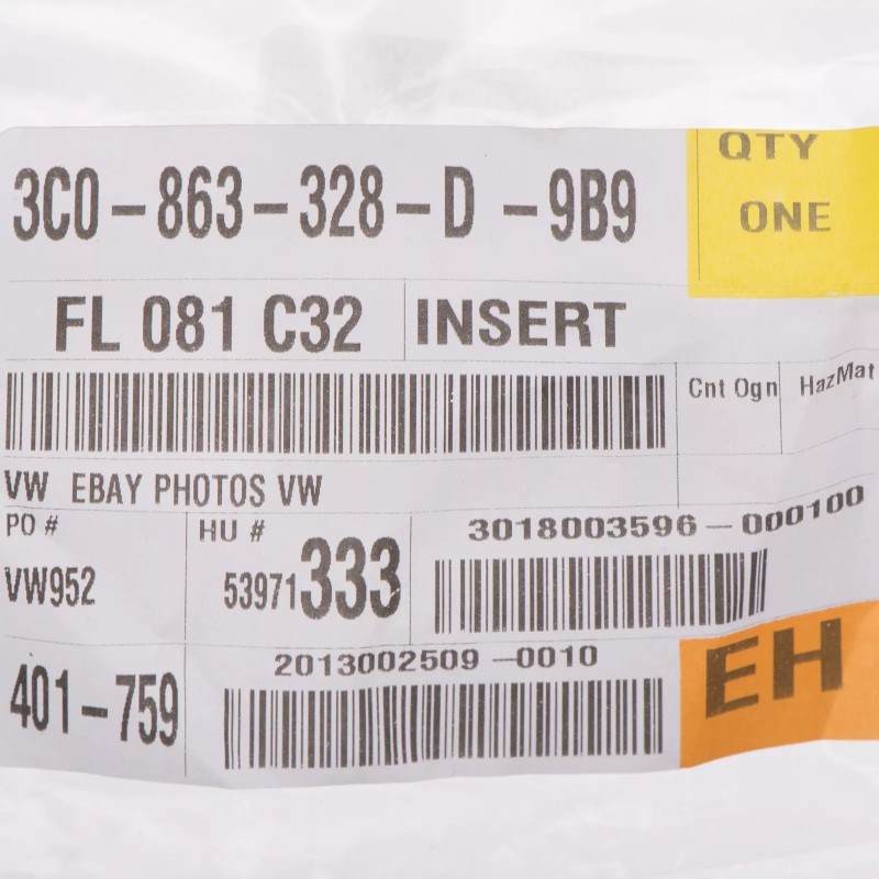 Nouvelle pièce d'origine 2009-2017 VW Volkswagen CC Insert de tapis de console avant 3C0863328D9B9