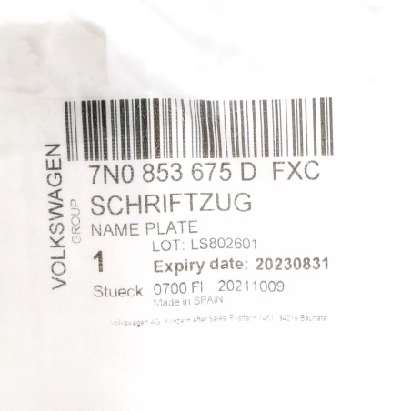 Emblème 4 Motion OEM Volkswagen 16 18-22 Atlas CC 7N0-853-675-D-FXC NEUF Emblème 4 Motion OEM Volkswagen 16 18-22 Atlas CC 7N0-853-675-D-FXC NEUF