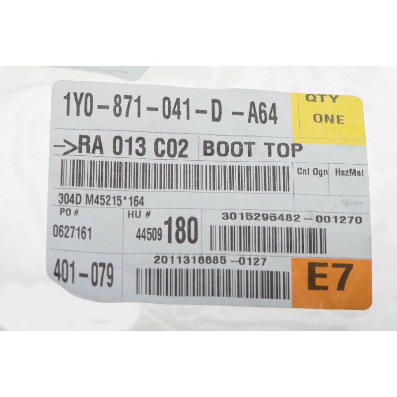 Couvre-capote noir d'origine OEM pour Volkswagen New Beetle Cabriolet 1998-2010