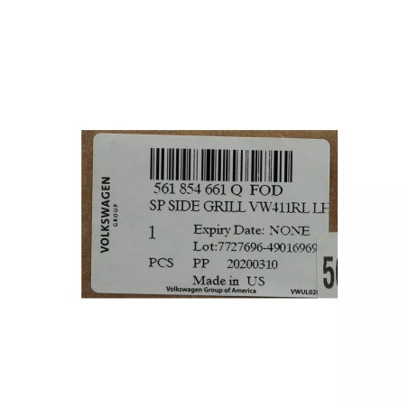 Grille côté gauche Volkswagen Passat 2016-2019 NEUF 561-854-661-Q-FOD Grille côté gauche Volkswagen Passat 2016-2019 NEUF 561-854-661-Q-FOD