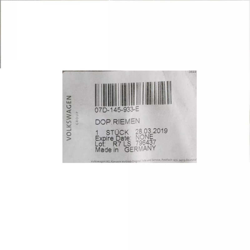 Pièce d'origine neuve 02-06 VW Volkswagen Passat W8 8 cylindres courroie serpentine VW 07D-145-933