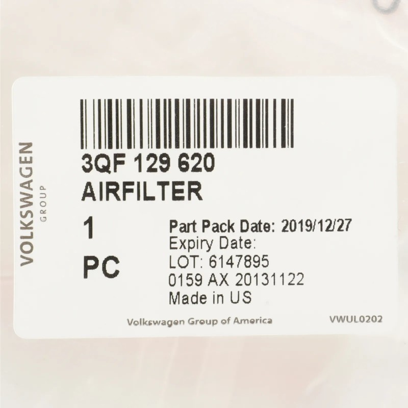 Filtre à air Volkswagen Atlas/Atlas Cross Sport 2018-2021 NEUF 3QF-129-620