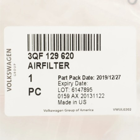 Filtre à air Volkswagen Atlas/Atlas Cross Sport 2018-2021 NEUF 3QF-129-620 Filtre à air Volkswagen Atlas/Atlas Cross Sport 2018-2021 NEUF 3QF-129-620