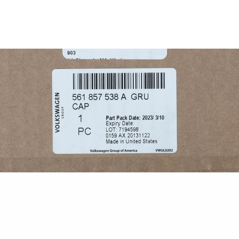 Nouveau cache de rétroviseur de porte OEM Volkswagen Passat 2016-2022 561-857-538-A-GRU