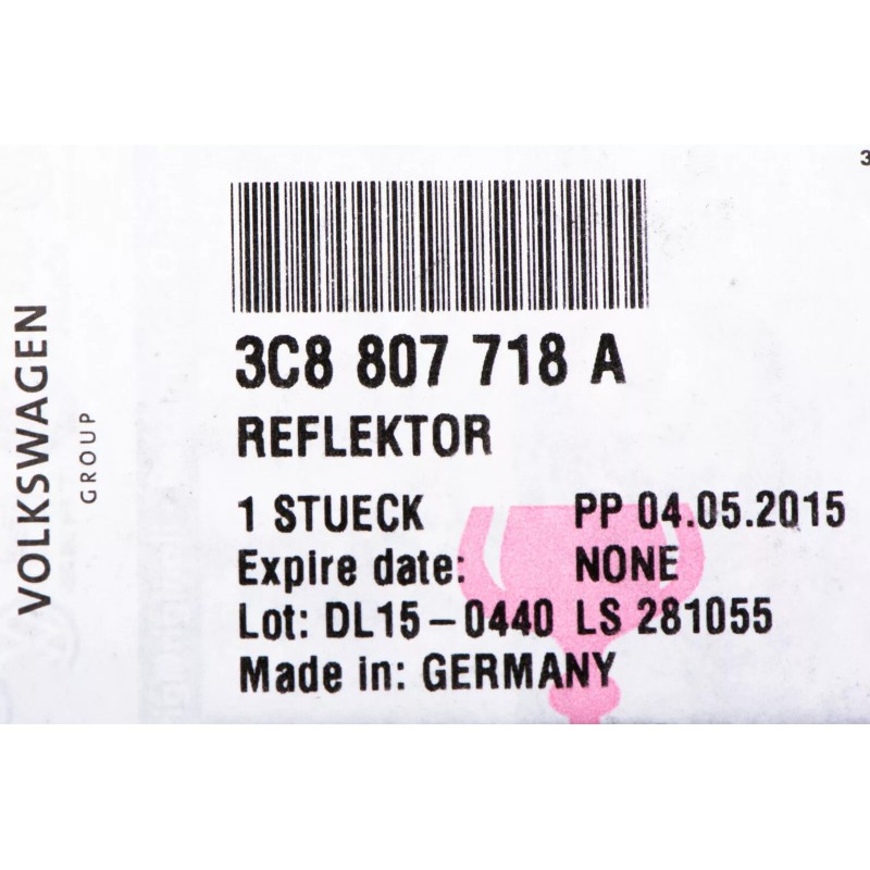 Réflecteur de pare-chocs avant droit jaune pour passager VW Volkswagen CC 09-11 OEM
