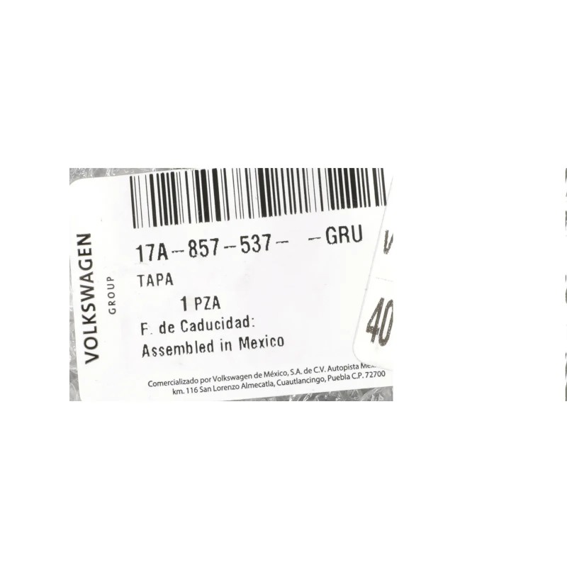 Couvercle de rétroviseur OEM 2019-2021 Volkswagen Jetta Jetta GLI NOUVEAU 17A-857-537-GRU