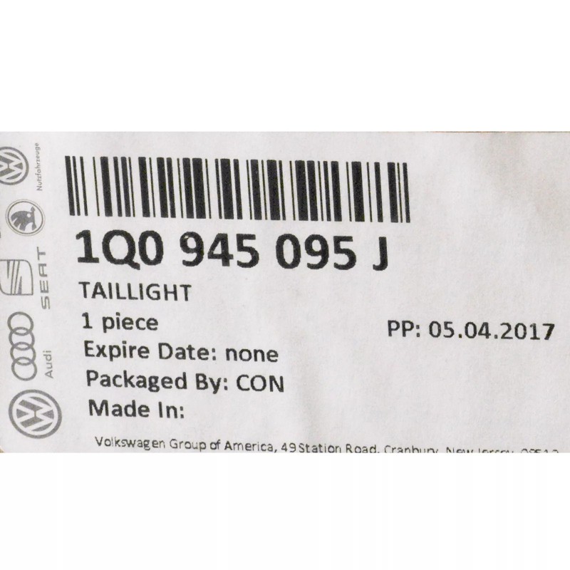 Feu arrière gauche extérieur côté conducteur VW Volkswagen Eos 2007-2011 OEM