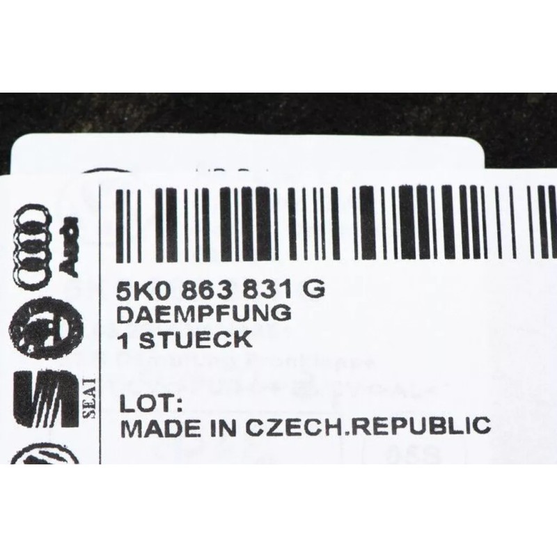 Isolant de capot silencieux VW Volkswagen Golf 2009-2014 5K0863831G OEM NEUF