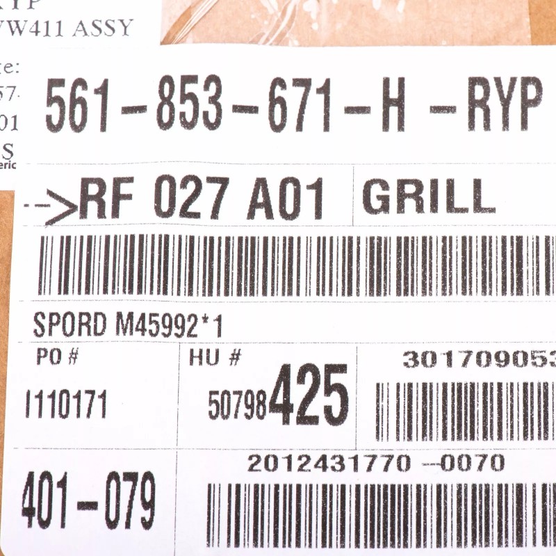 Nouvelle calandre inférieure avant OEM 2016-2018 VW Volkswagen Passat 561853671HRYP