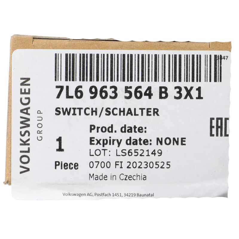 NOUVEAU Interrupteur de chauffage de siège droit OEM Volkswagen Touareg 2004-2010 7L6-963-564-B-3X1