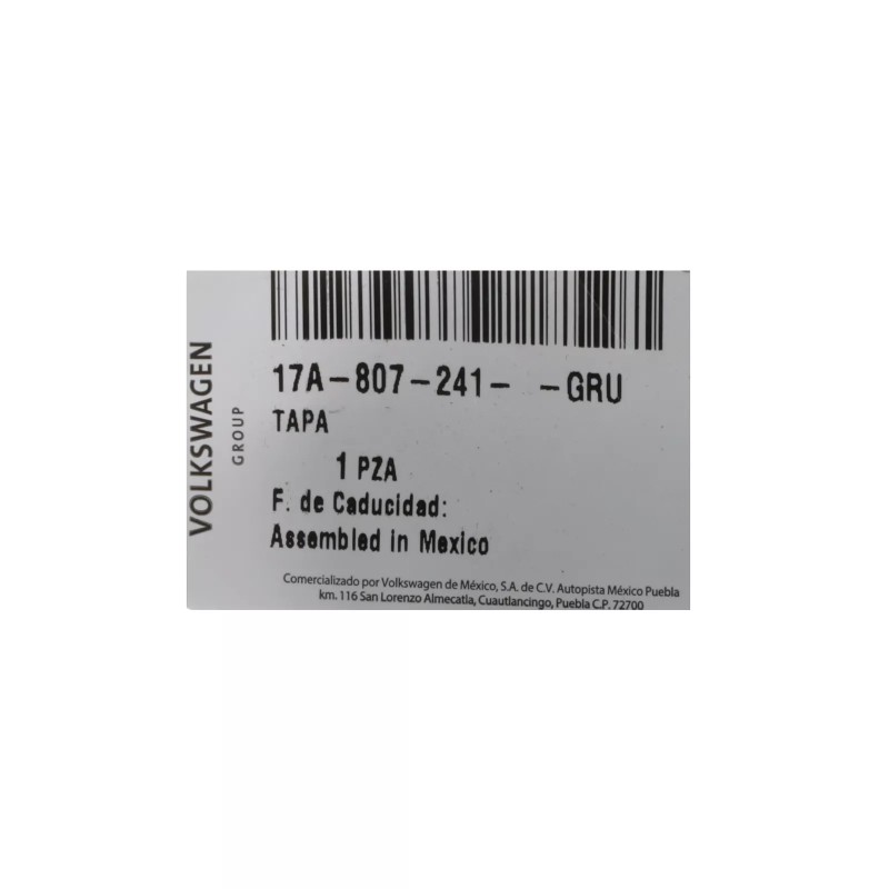 Cache-œil de remorquage OEM 2019-2021 Volkswagen Jetta NEUF 17A-807-241-GRU