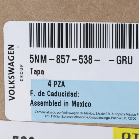Nouveau capuchon OEM Volkswagen 5NM-857-538-GRU Nouveau capuchon OEM Volkswagen 5NM-857-538-GRU