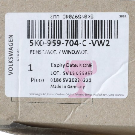 Nouveau moteur de fenêtre OEM Volkswagen Golf GTI 2010-2014 5K0-959-704-C-VW2 Nouveau moteur de fenêtre OEM Volkswagen Golf GTI 2010-2014 5K0-959-704-C-VW2