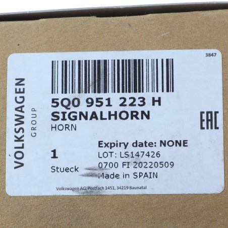 NOUVELLE OEM Volkswagen 2018-2023 Atlas Tiguan Klaxon Haute Note 5Q0-951-223H NOUVELLE OEM Volkswagen 2018-2023 Atlas Tiguan Klaxon Haute Note 5Q0-951-223H