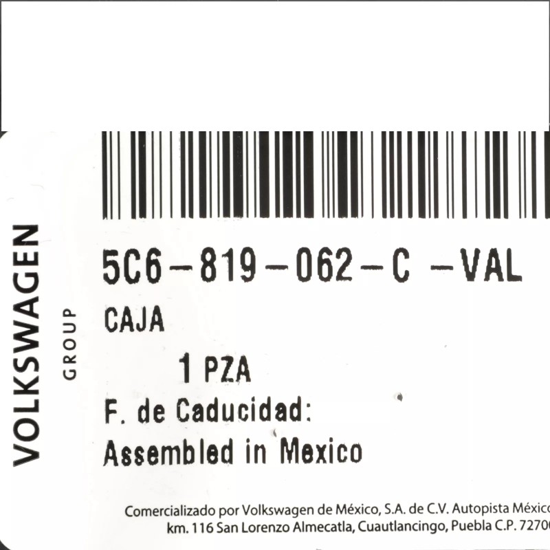 Bouche d'aération de tableau de bord Volkswagen Jetta 2011-2014 NEUF 5C6-819-062-C-VAL