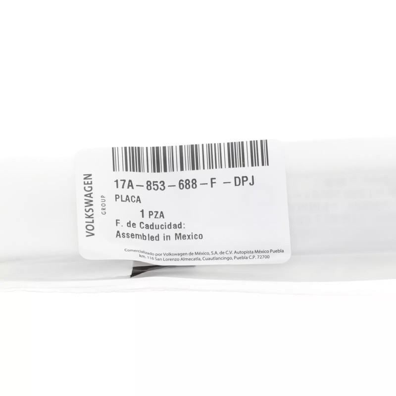 Nouvelle plaque signalétique OEM Volkswagen Jetta 2019-2021 17A-853-688-F-DPJ