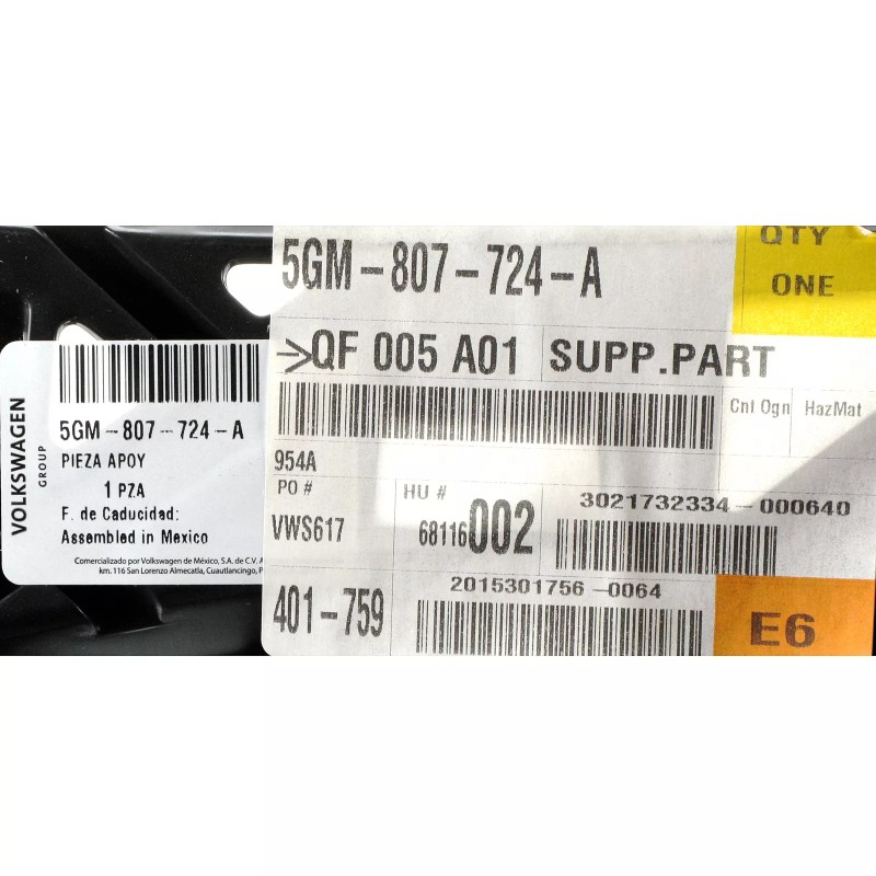 Support de pare-chocs avant côté passager VW Volkswagen Golf 2015-2017 OEM NEUF