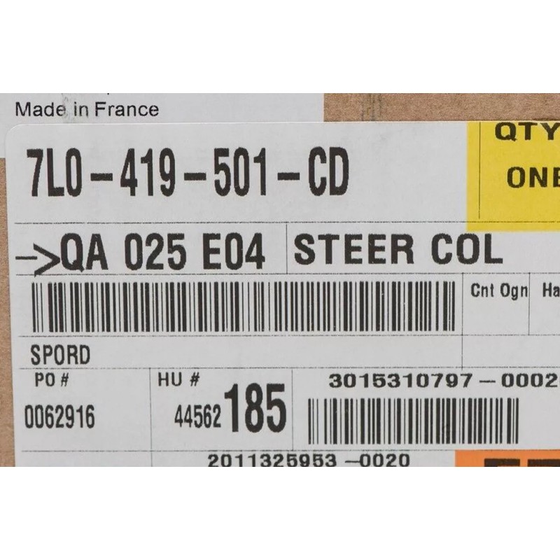 Colonne de direction d'origine VW Volkswagen Touareg 2004-2010 7L0419501CD