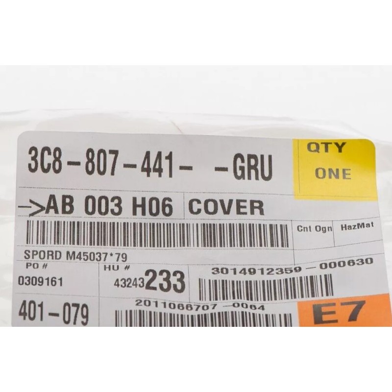 Cache-œil de remorquage arrière apprêté VW Volkswagen CC 2010-2012 3C8807441GRU OEM NEUF