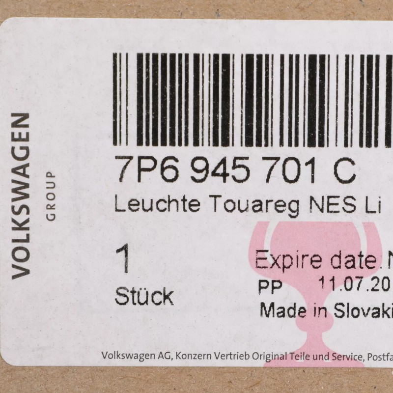 Nouveau réflecteur intérieur arrière côté conducteur OEM VW Volkswagen Touareg 7P6-945-701-C