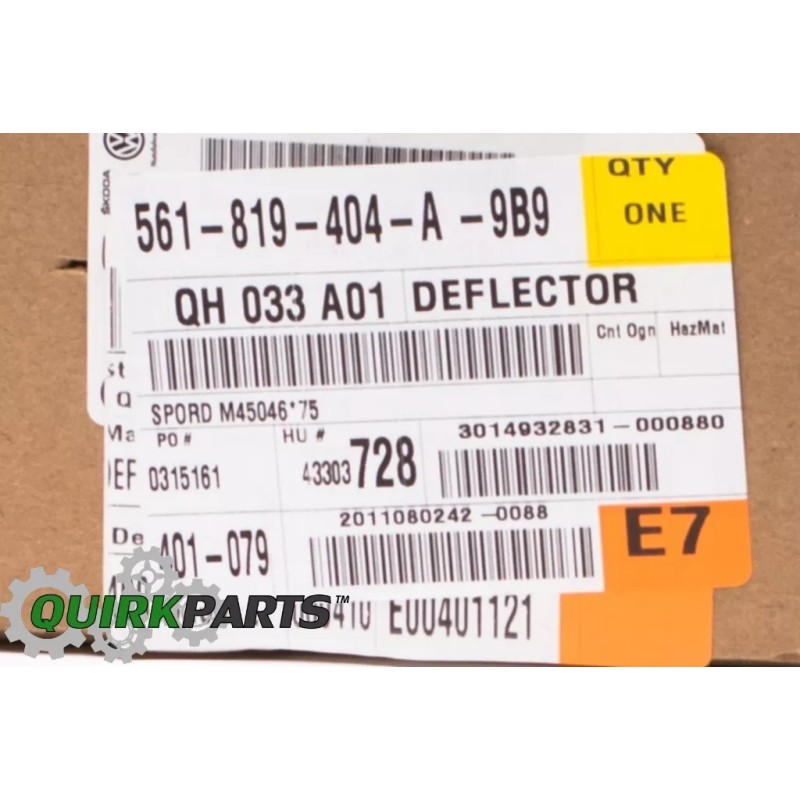 12-16 VW Volkswagen Grille d'essuie-glace côté passager avant droit 561819404A9B11 OEM