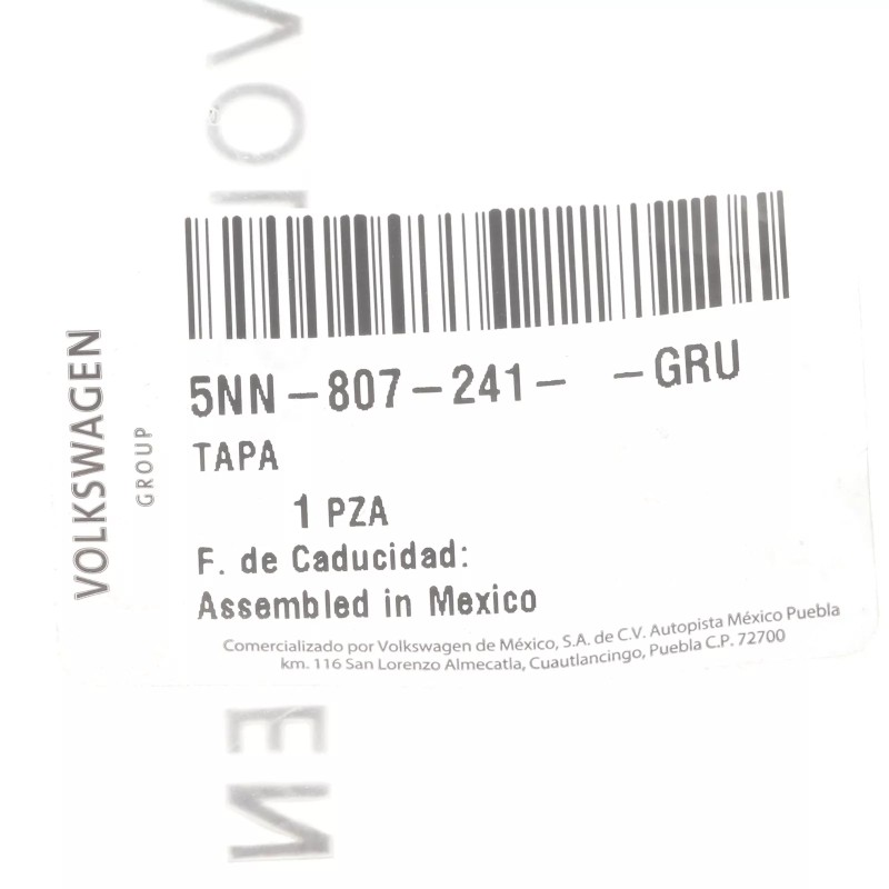 Nouveau cache-œil de remorquage OEM Volkswagen Tiguan 2018-2021 5NN-807-241-GRU