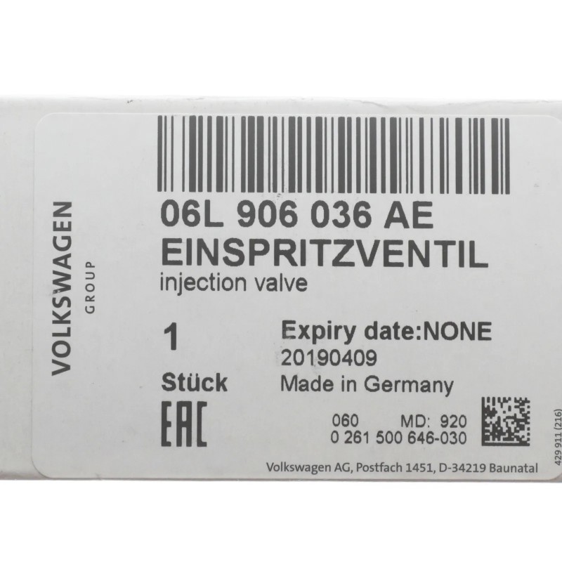 Injecteur de carburant OEM neuf Volkswagen Golf R 2015-2018 06L-906-036-AE