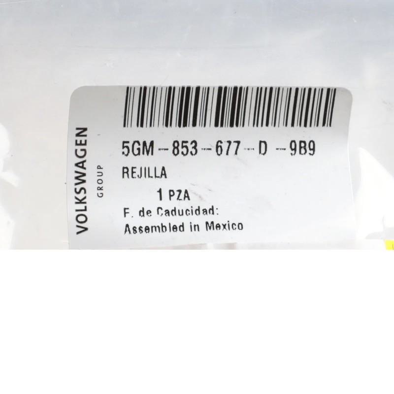 Grille centrale pour hayon VW Volkswagen GTI 2015-2017 OEM NEUF 5GM-853-677-D-9B9