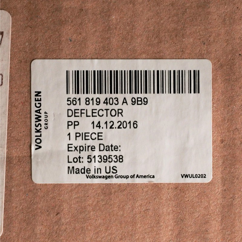 12-16 VW Volkswagen Passat Côté Conducteur Avant Gauche Cache Essuie-Glace OEM 561819403A9B9