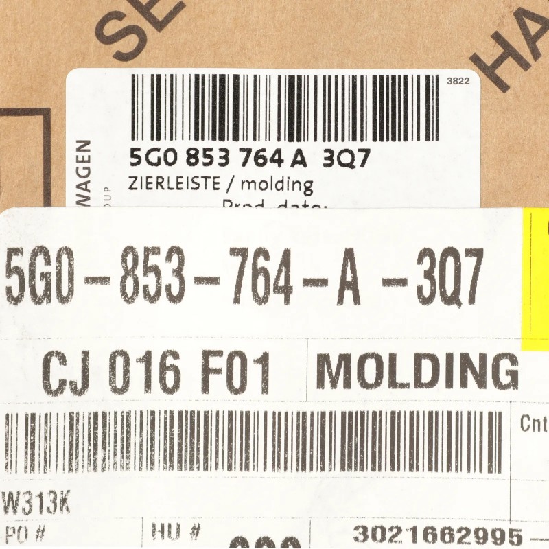 Garniture de pare-chocs inférieur Volkswagen Golf R 2015-2017 NEUF 5G0-853-764-A-3Q7