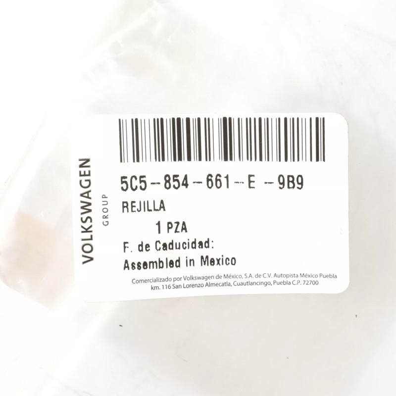 Grille extérieure gauche Volkswagen Beetle 2013-2016 OEM 5C5-854-661-E-9B9 NEUF